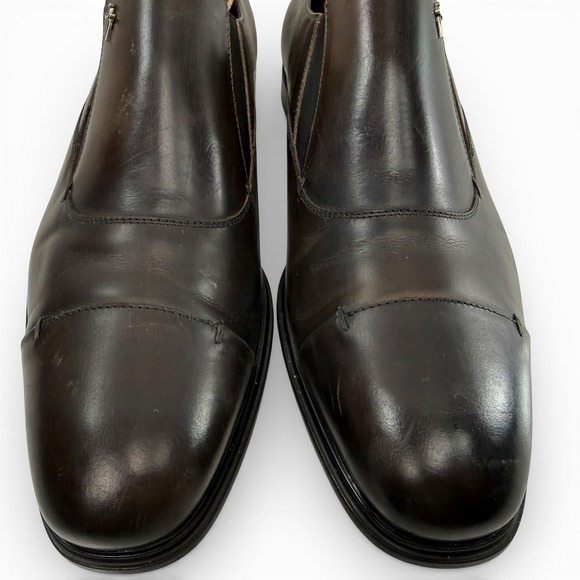 Cesare Paciotti Slip On Loafer Dress Shoes Men size US 10 Cap Toe Brown Leather - Picture 3 of 11